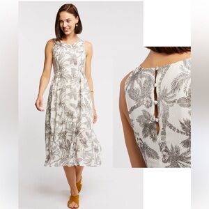 Fat Face Palm Print Midi Dress